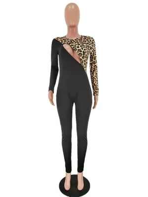 Leopard Zip Me Up Jumpsuit