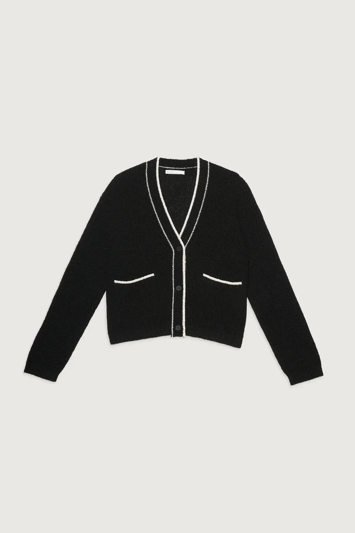 Lightweight Contrast Trim Cardigan