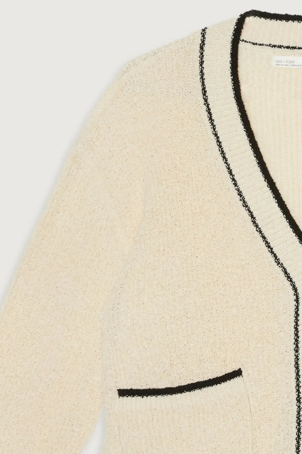 Lightweight Contrast Trim Cardigan