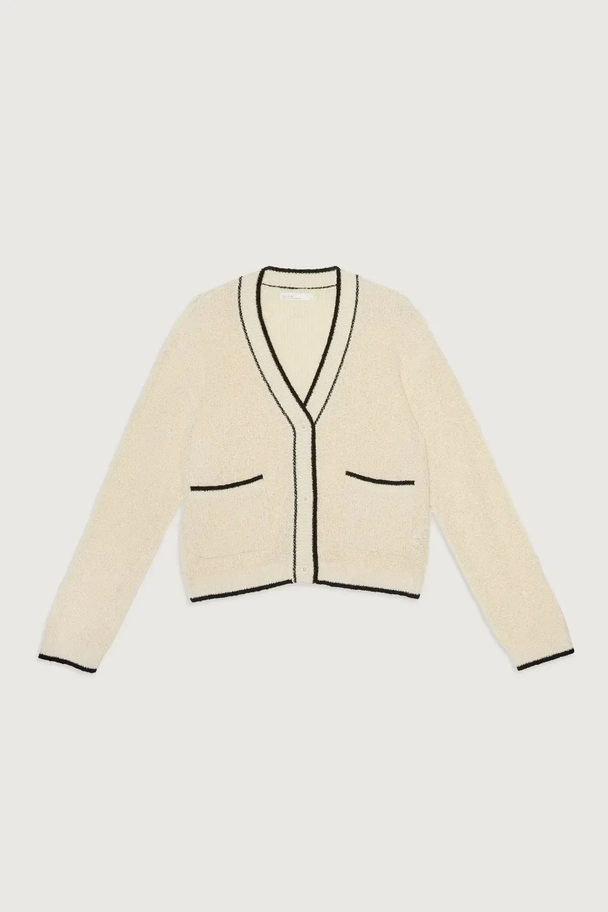 Lightweight Contrast Trim Cardigan