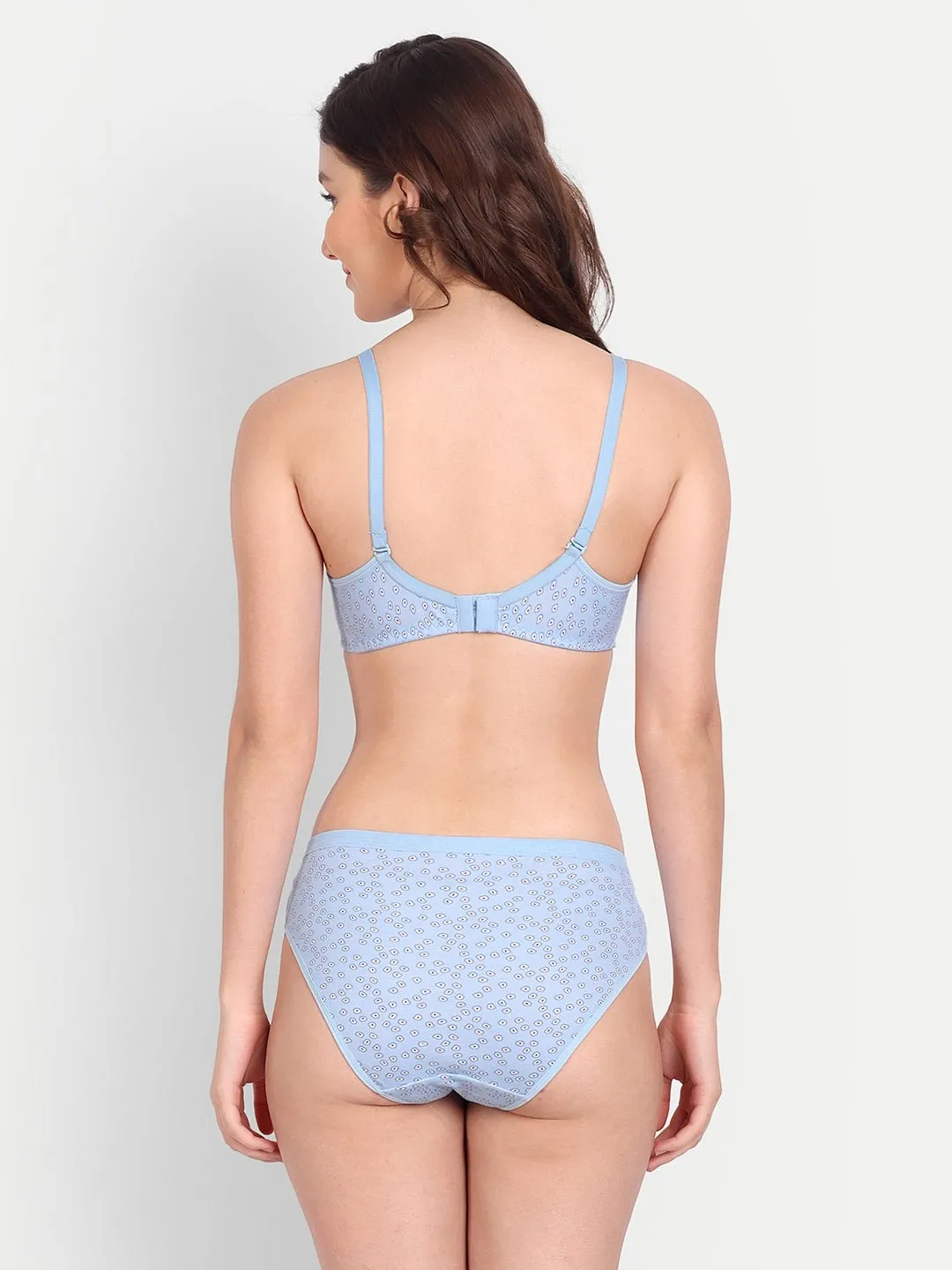 Liigne Flower Printed Women Everyday Padded Bra Panty Set