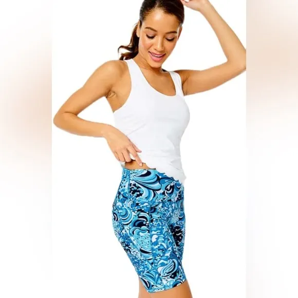 Lilly Pulitzer UPF 50  Luxletic 8&quot; South Beach High Rise Bike Short Mermazing