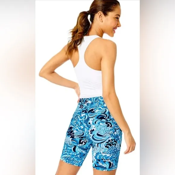 Lilly Pulitzer UPF 50  Luxletic 8&quot; South Beach High Rise Bike Short Mermazing