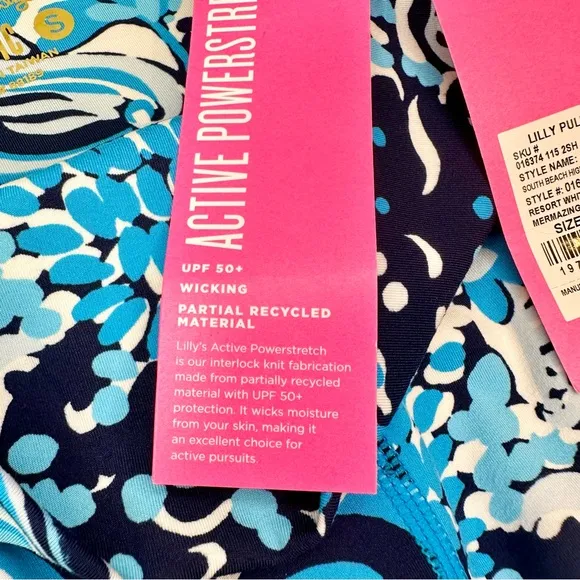 Lilly Pulitzer UPF 50  Luxletic 8&quot; South Beach High Rise Bike Short Mermazing