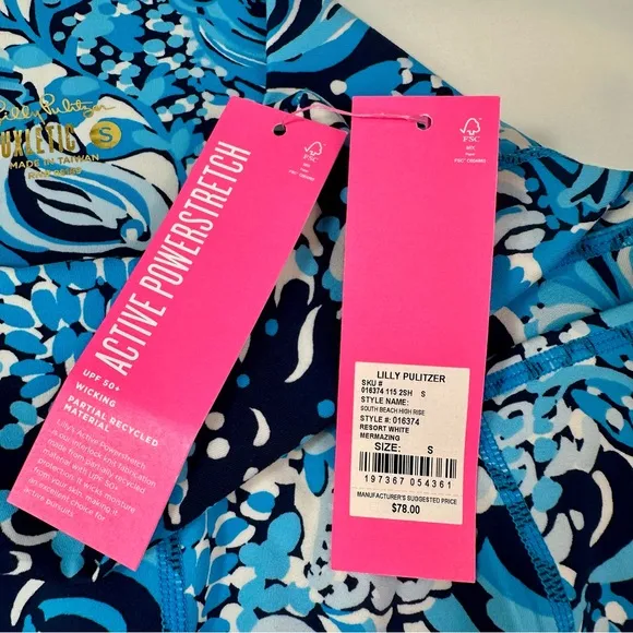 Lilly Pulitzer UPF 50  Luxletic 8&quot; South Beach High Rise Bike Short Mermazing
