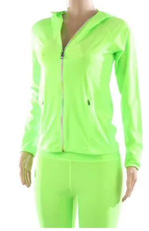 Lime Solid Zip Up Jacket & Leggings Set