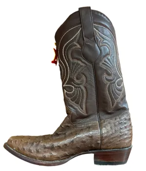 Los Altos Men's Boots - Brown Full Quill Ostrich J Toe