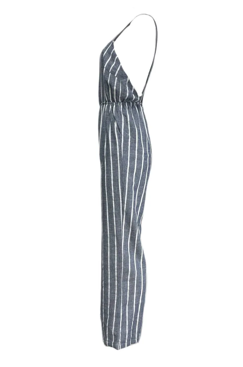 LOST IN LUNAR Women's Charcoal Parisian Pantsuit NWT