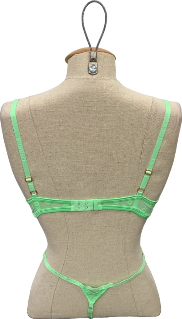 Lounge Green Maisie Bra and Thong Set UK S