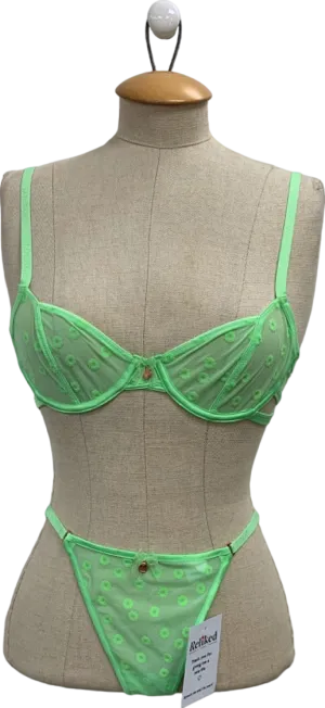 Lounge Green Maisie Bra and Thong Set UK S