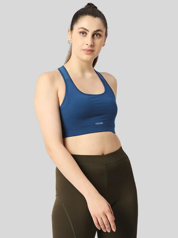 Lovable Aqua Blue Solid Padded Non Wired Full Coverage Bra - MANTRA SPORTS BRA_AB