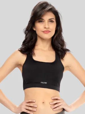 Lovable Black Solid Padded Non Wired Full Coverage Bra - MANTRA SPORTS BRA_DS-BK