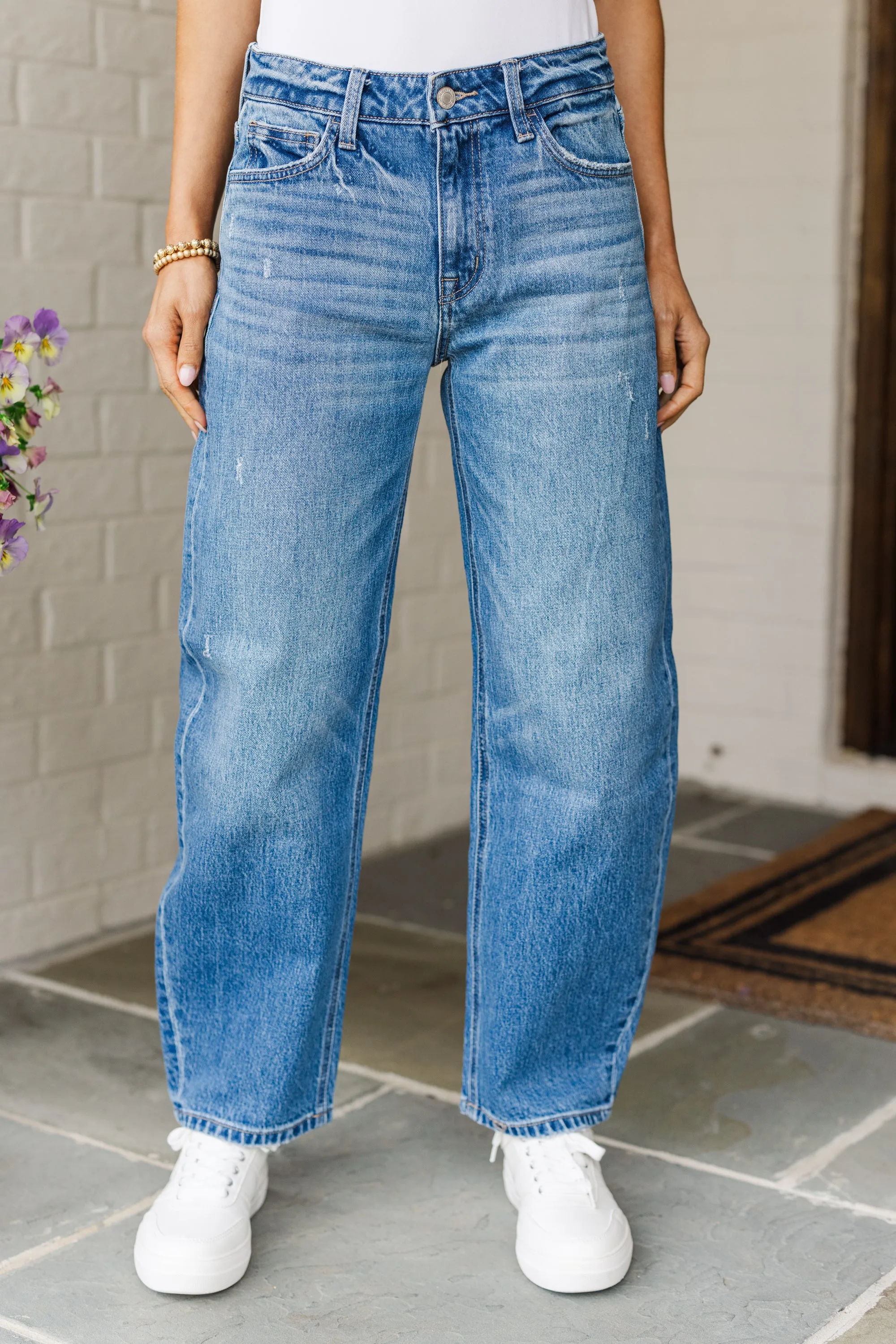 Love Like This Medium Wash Barrel Jeans