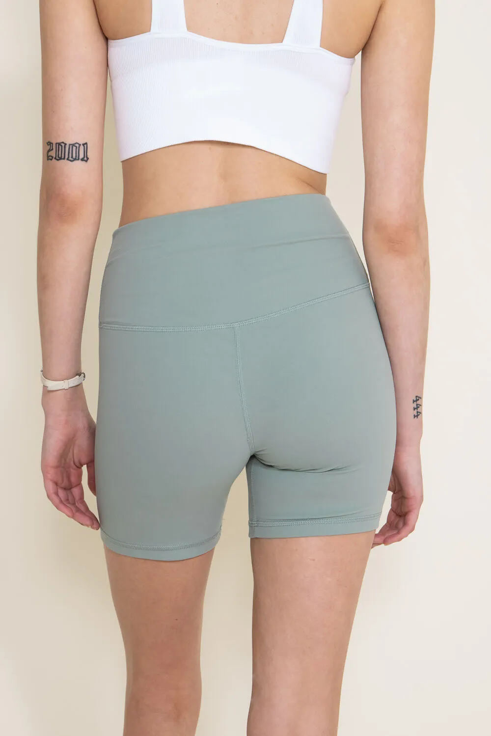 Love Tree Biker Shorts for Women in Green | 6737PH-OLIVE STONE