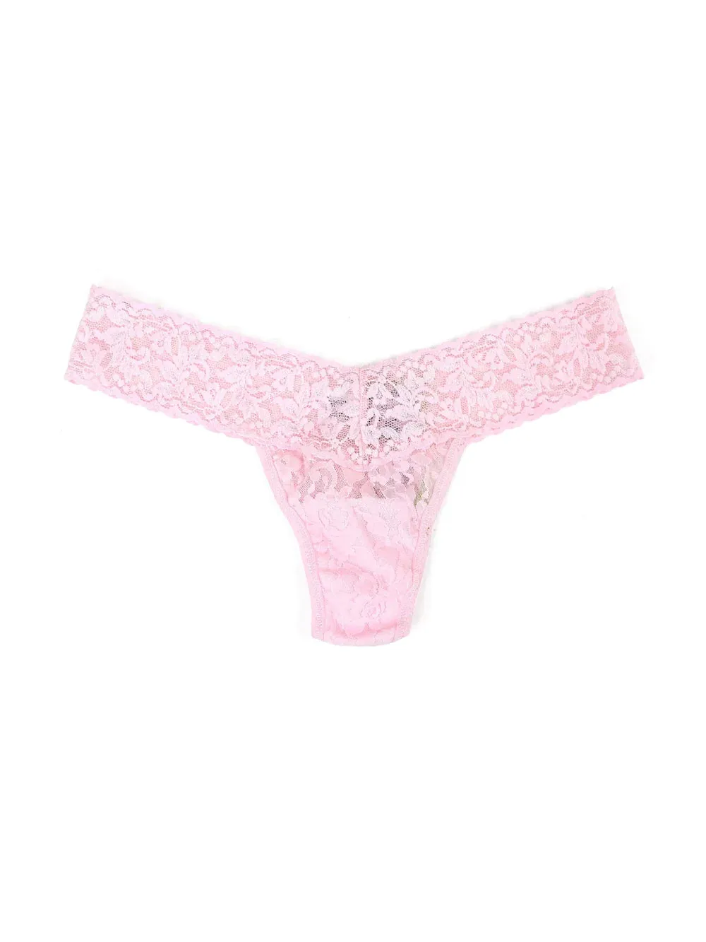 Low Rise Signature Lace Thong In Bliss Pink - Hanky Panky