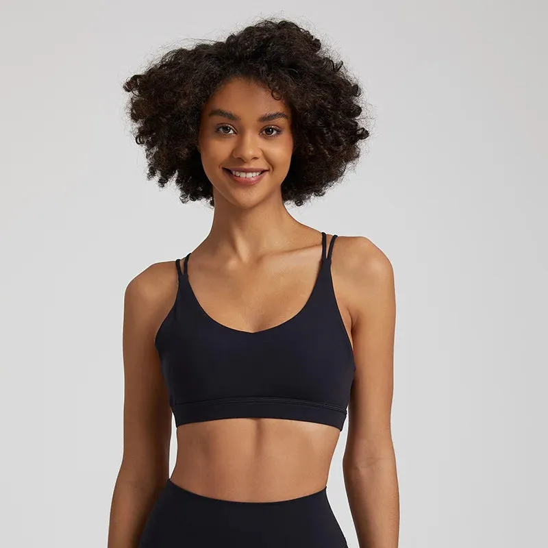 Low Support Criss Cross Back Yoga Sports Bra for Women