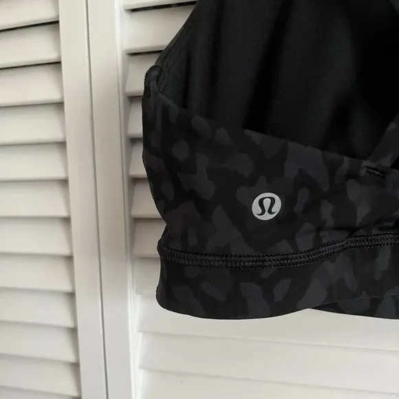 Lululemon Energy Bra black &amp; grey camo size 10 rare