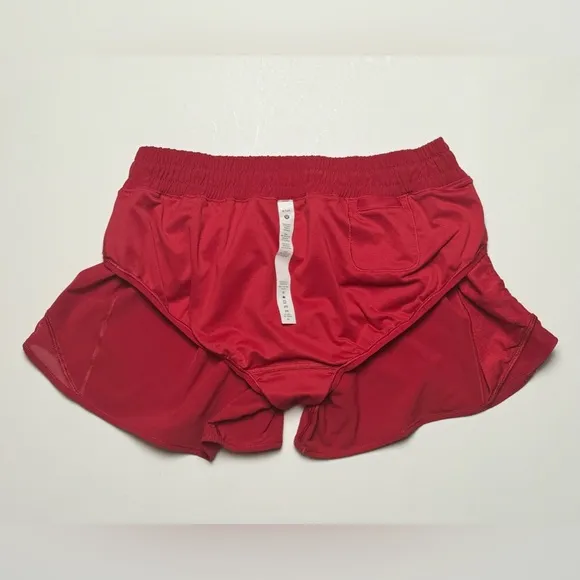 Lululemon EUC Hotty Hot LR Short 4” Lined Swift Size 8 Tall Carnation Red