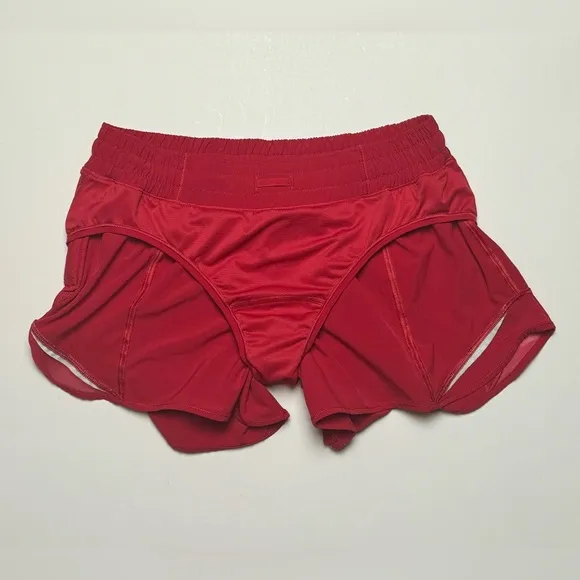 Lululemon EUC Hotty Hot LR Short 4” Lined Swift Size 8 Tall Carnation Red
