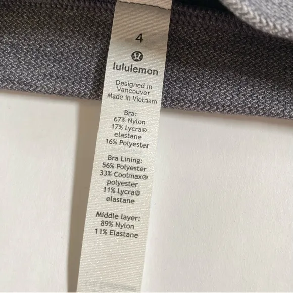Lululemon Flow Y nulu sports bra Mini Heathered Herringbone Black white gray