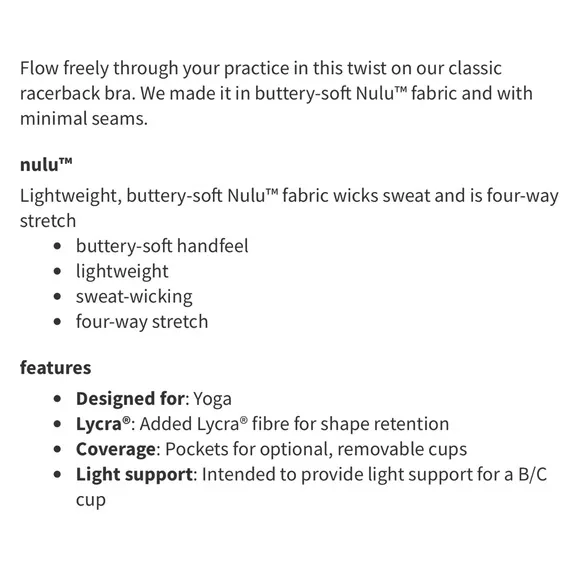 Lululemon Flow Y nulu sports bra Mini Heathered Herringbone Black white gray