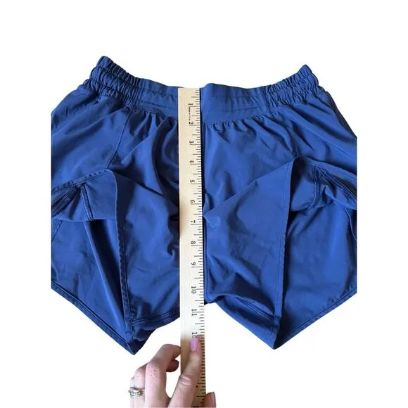 Lululemon Hotty Hot Blue Shorts Low Rise size 6 4” Athletic