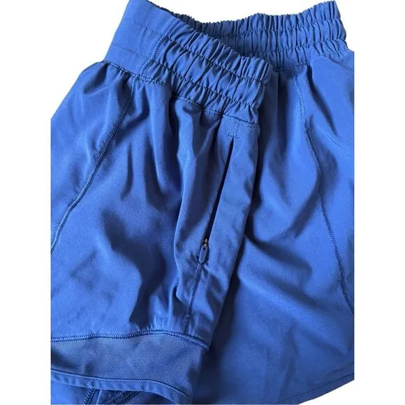 Lululemon Hotty Hot Blue Shorts Low Rise size 6 4” Athletic