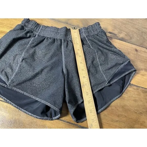 Lululemon Hotty Hot Shorts Metallic Black Size 6