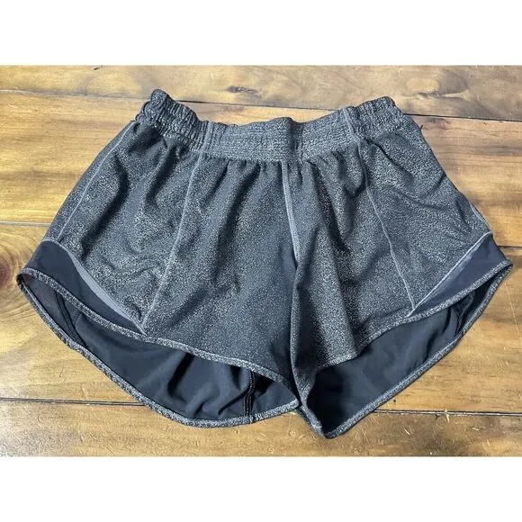 Lululemon Hotty Hot Shorts Metallic Black Size 6