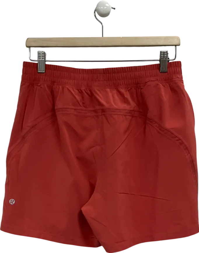 Lululemon Orange Pace Breaker Linerless Short 7" UK M