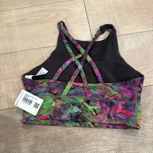 LULULEMON WOMENS ENERGY BRA MULTI COLOR SIZE 4 HIGH NECK NEW