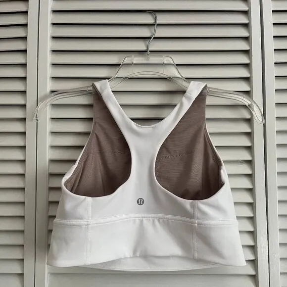 Lululemon Wunder Train Long-Line Bra *Medium Support, C/D Cups White size 10