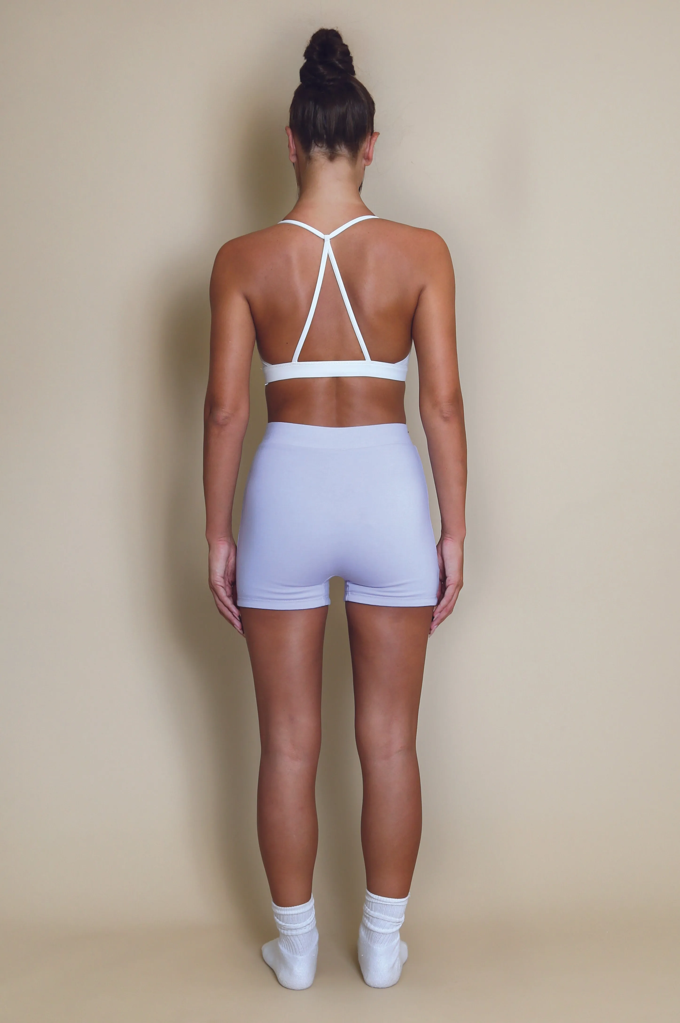 Luxe High Waisted Cycling Shorts in Lilac