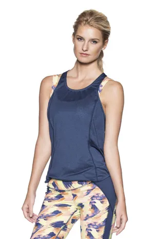 MAAJI 1574STX: NAVY SUNSHINE Sports Bra with Tank Top