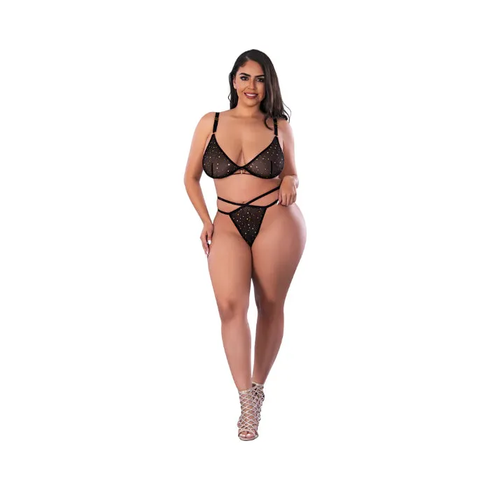 Magic Silk Dress Glitz & Glam Bra and Thong Lingerie Set