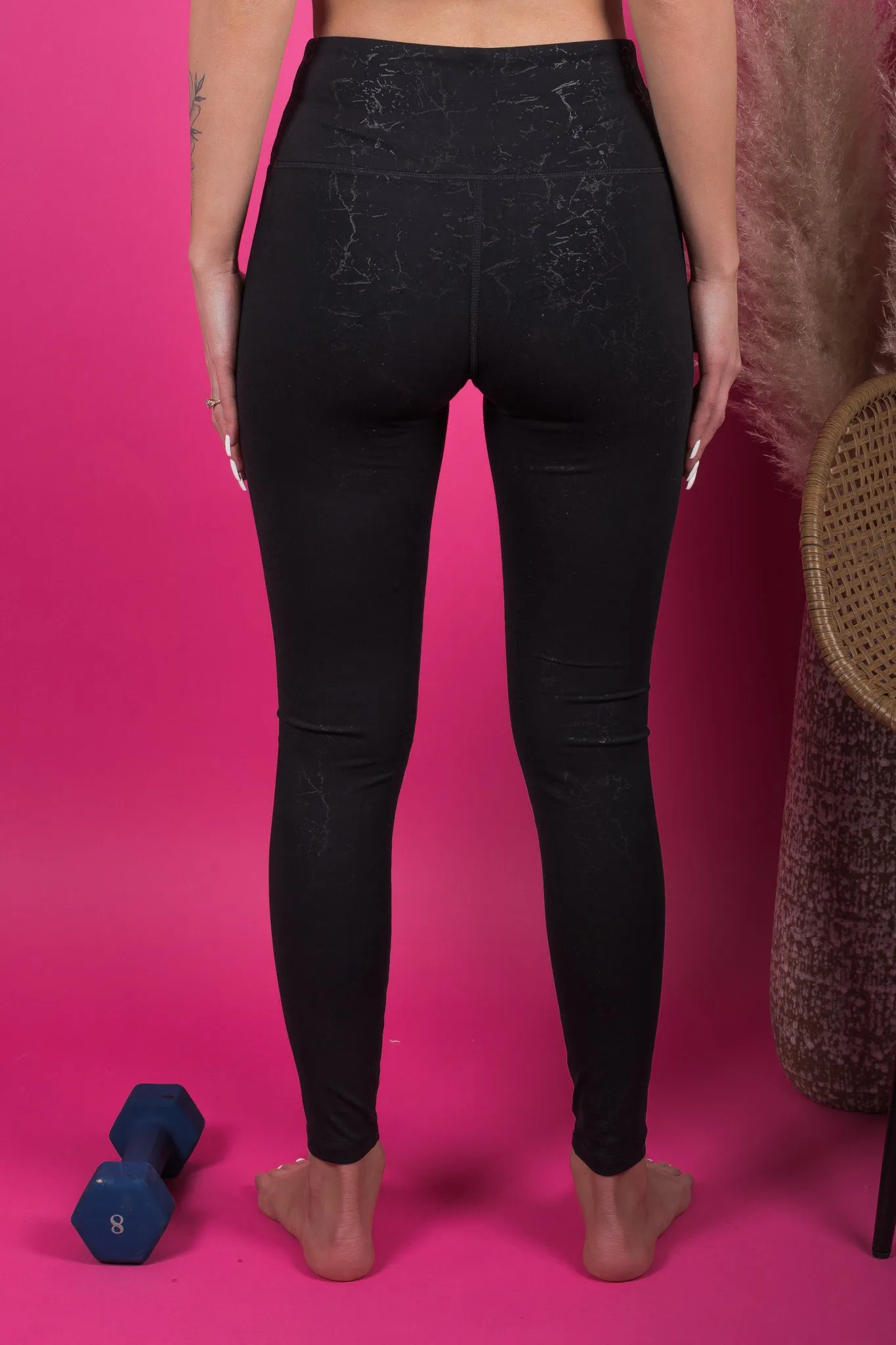 Main Focus Marble Foil Print High Waisted Leggings