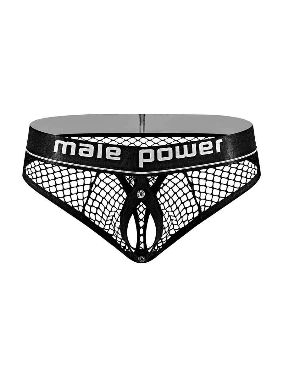 Male Power Cock Pit Net Cock Ring Thong - L/XL - Black