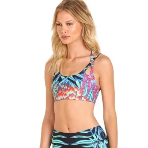 Mara Hoffman active Floral Strap Bra Women’s M designer activewear tropical