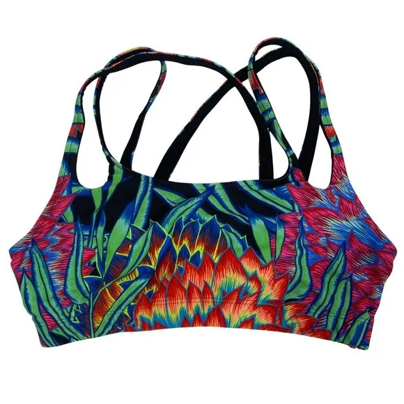 Mara Hoffman active Floral Strap Bra Women’s M designer activewear tropical