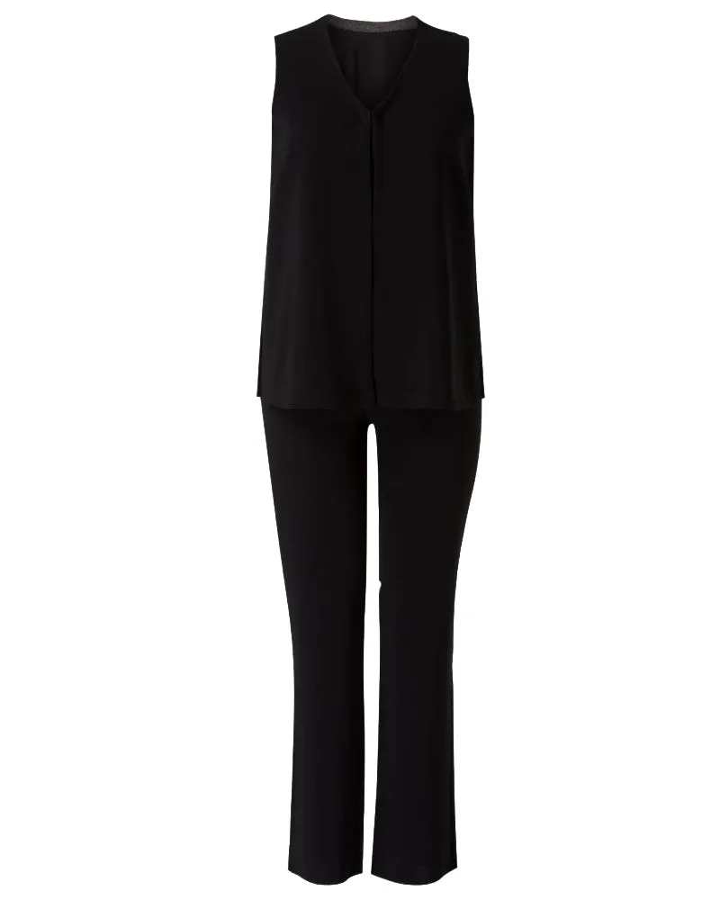 Marina Rinaldi Women's Fedele Faux 2-Piece Jumpsuit, Black, 22W / 31