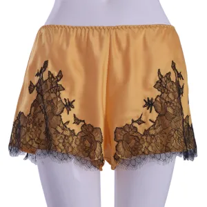 Marjolaine Baccarat Silk Shorts Champagne/Black XL