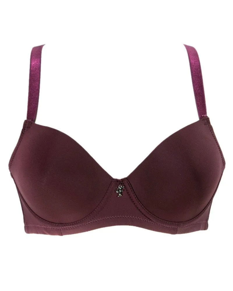 Maroon Pushup Bra - Single Padded Underwired Bra - Flourish - FL972