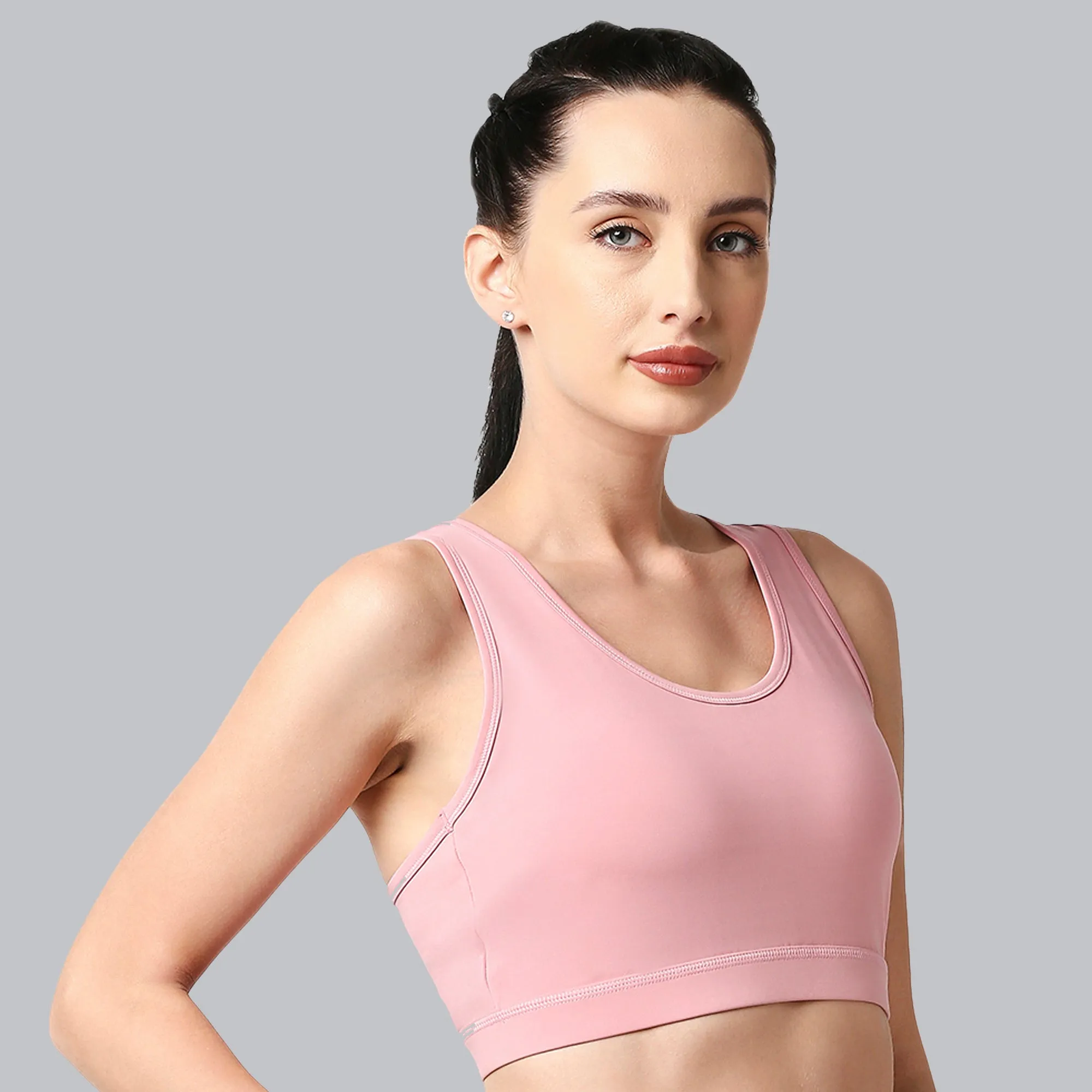 Medium Impact Racerback Sports Bra with Removable Cups