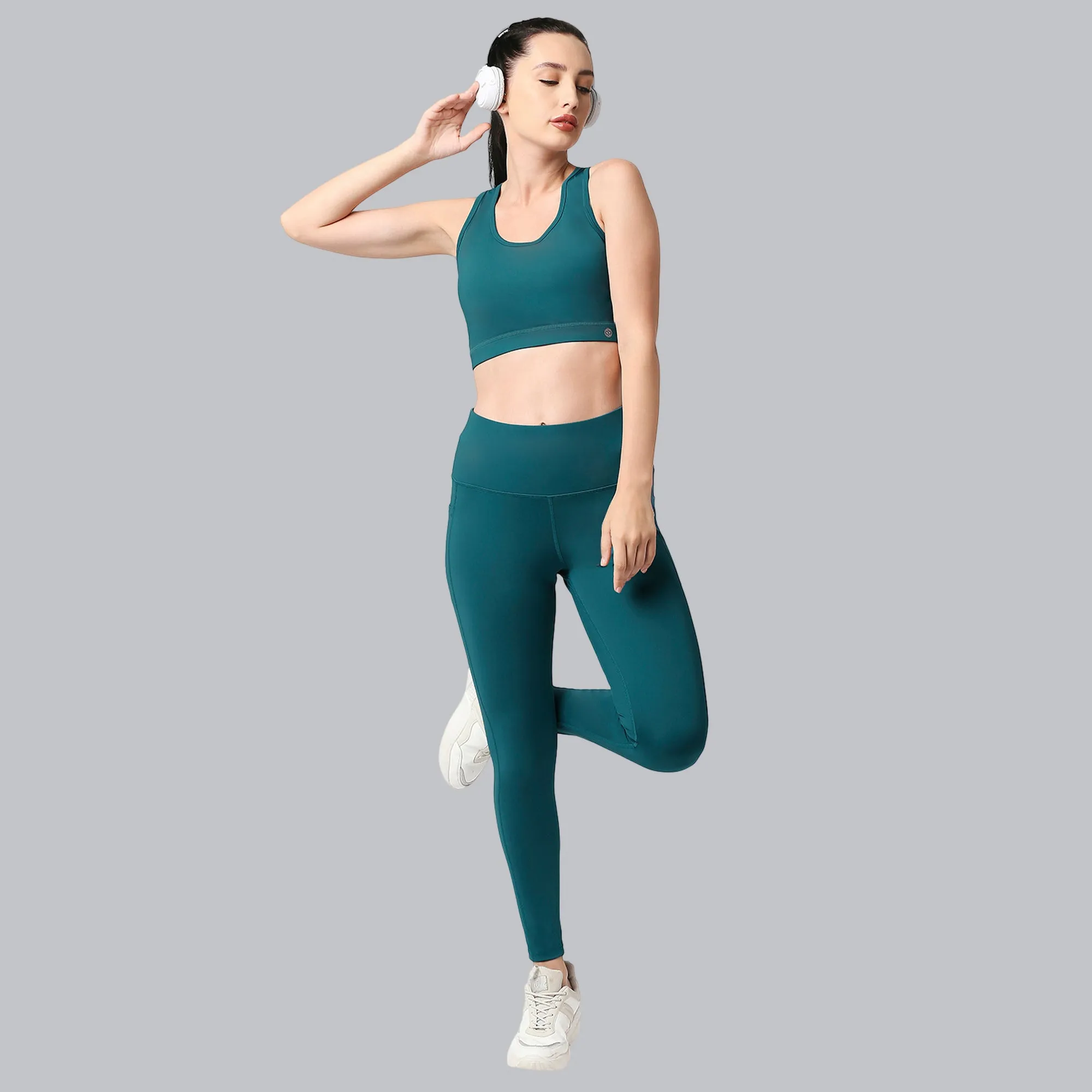 Medium Impact Racerback Sports Bra with Removable Cups