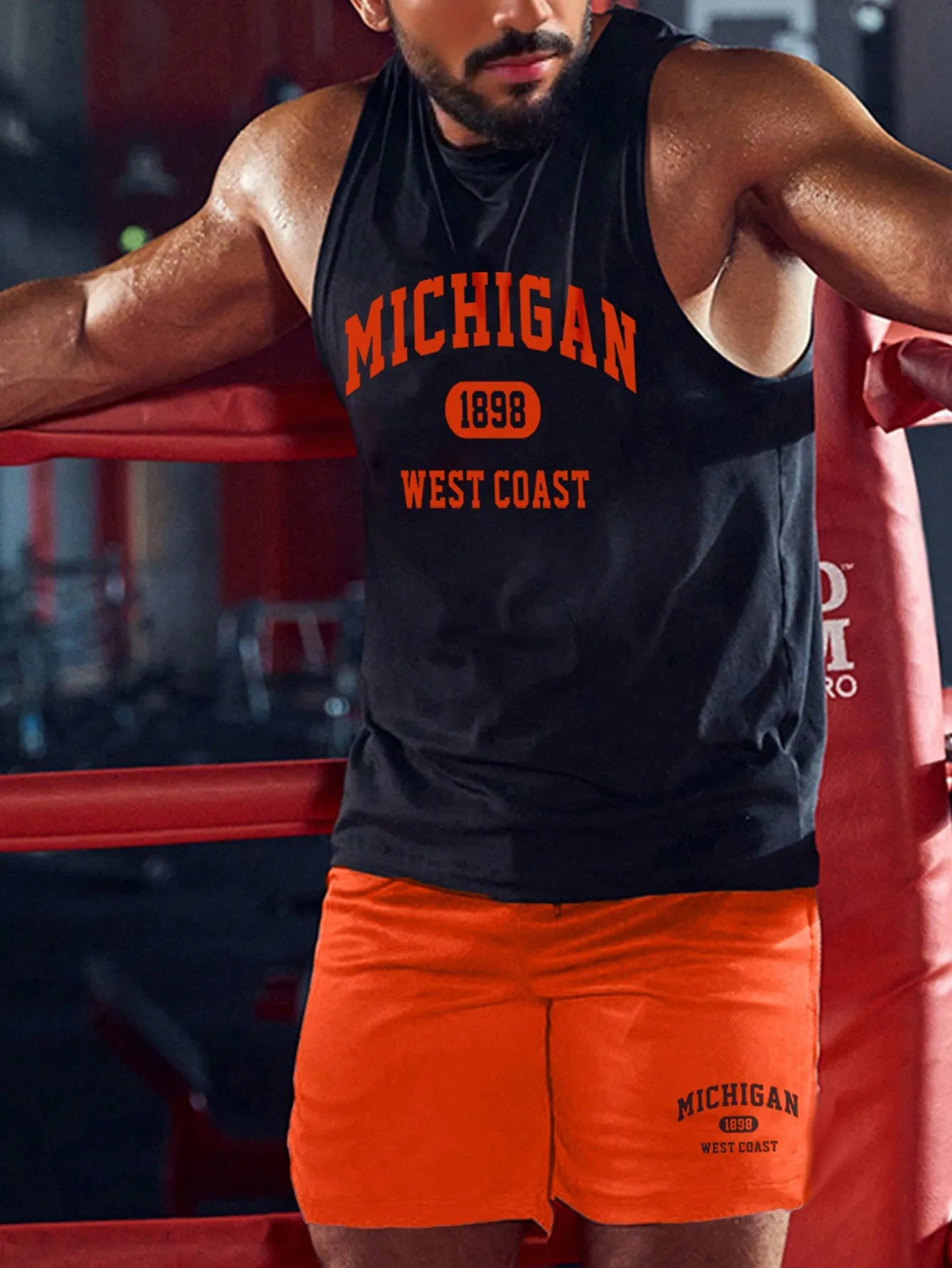 Men Letter Graphic Sports Set