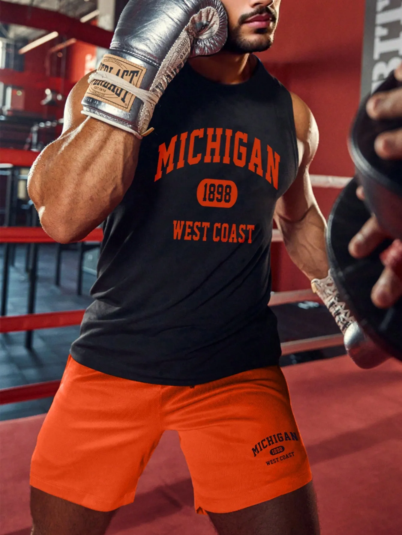 Men Letter Graphic Sports Set