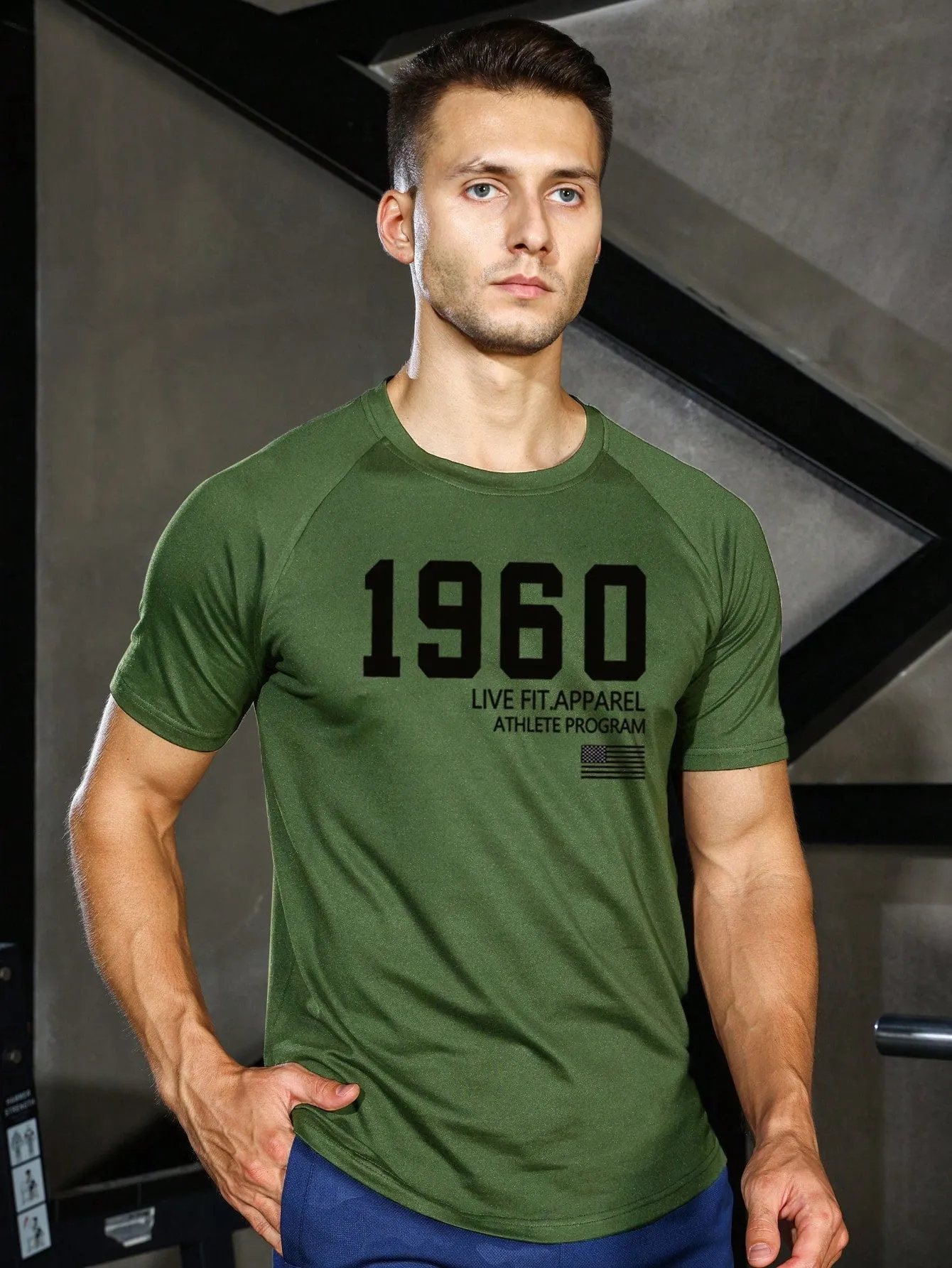 Men Letter Graphic Sports Tee