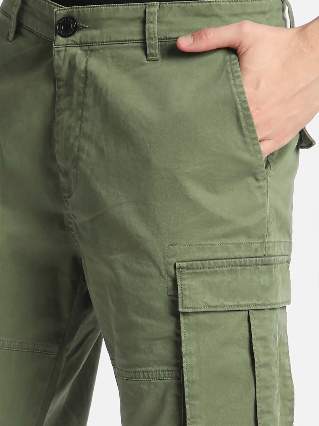 Men Relaxed Mild Green Trousers