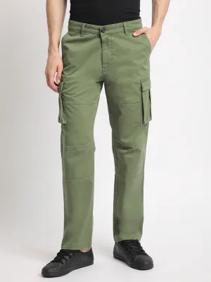 Men Relaxed Mild Green Trousers