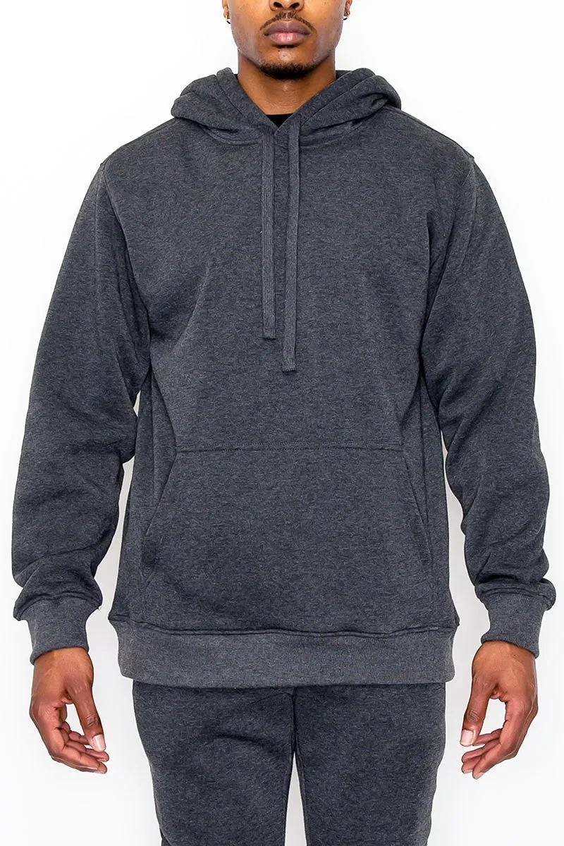 Men's Charcoal Gray Fleece Pullover Hoodie